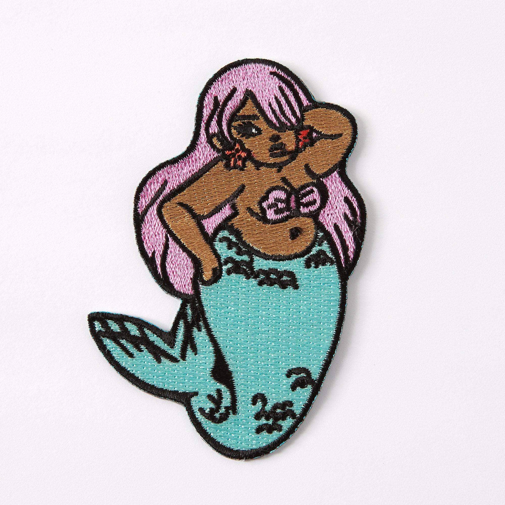 Chubby Mermaid - Embroidered Iron On Patch