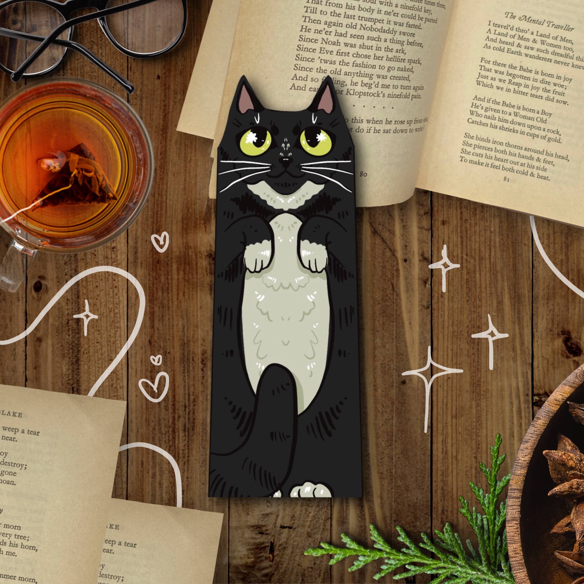 Black Cat Familiar Bookmark