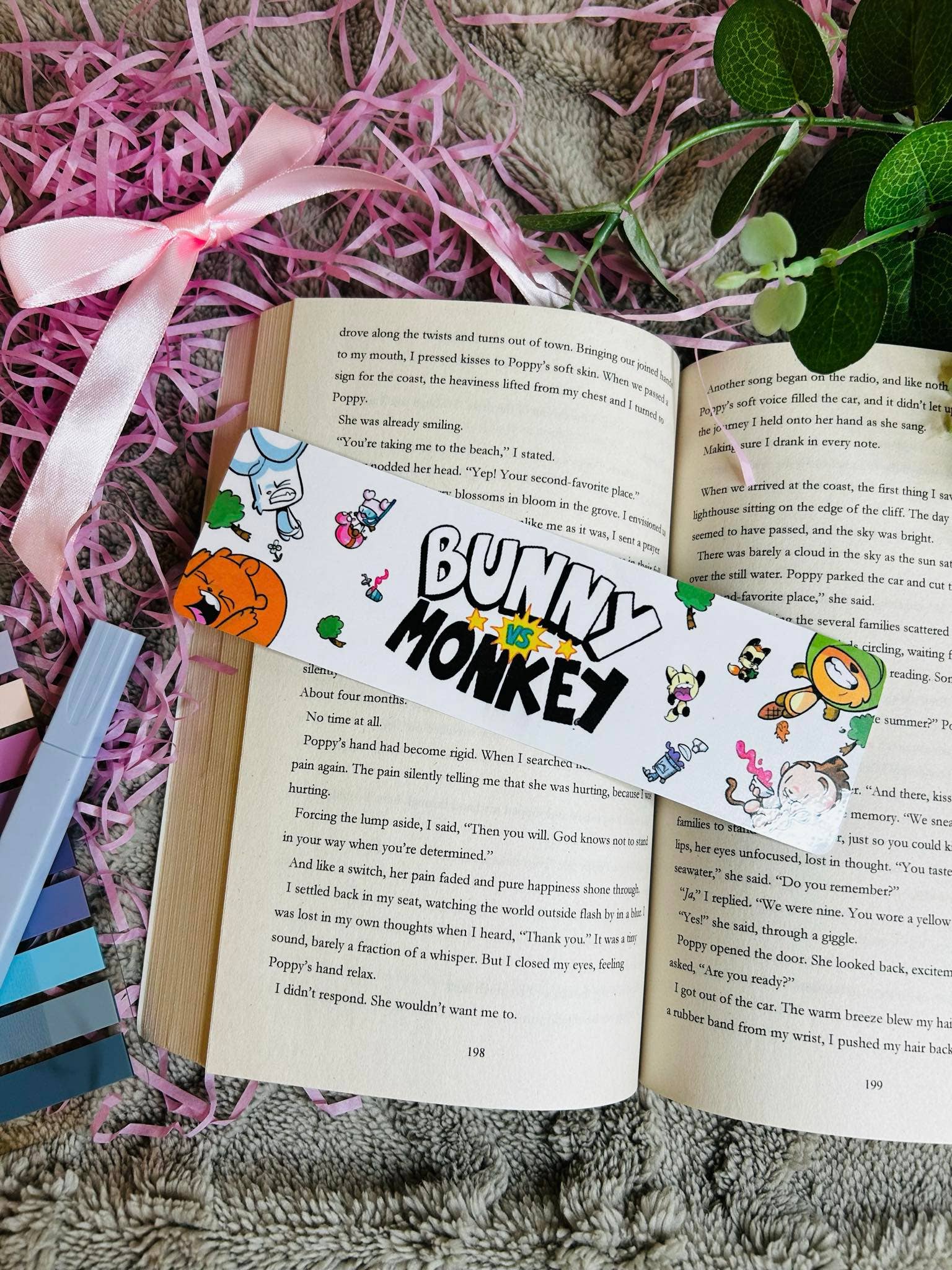 Bunny vs. Monkey Children’s Bookmark – Fun & Quirky Design