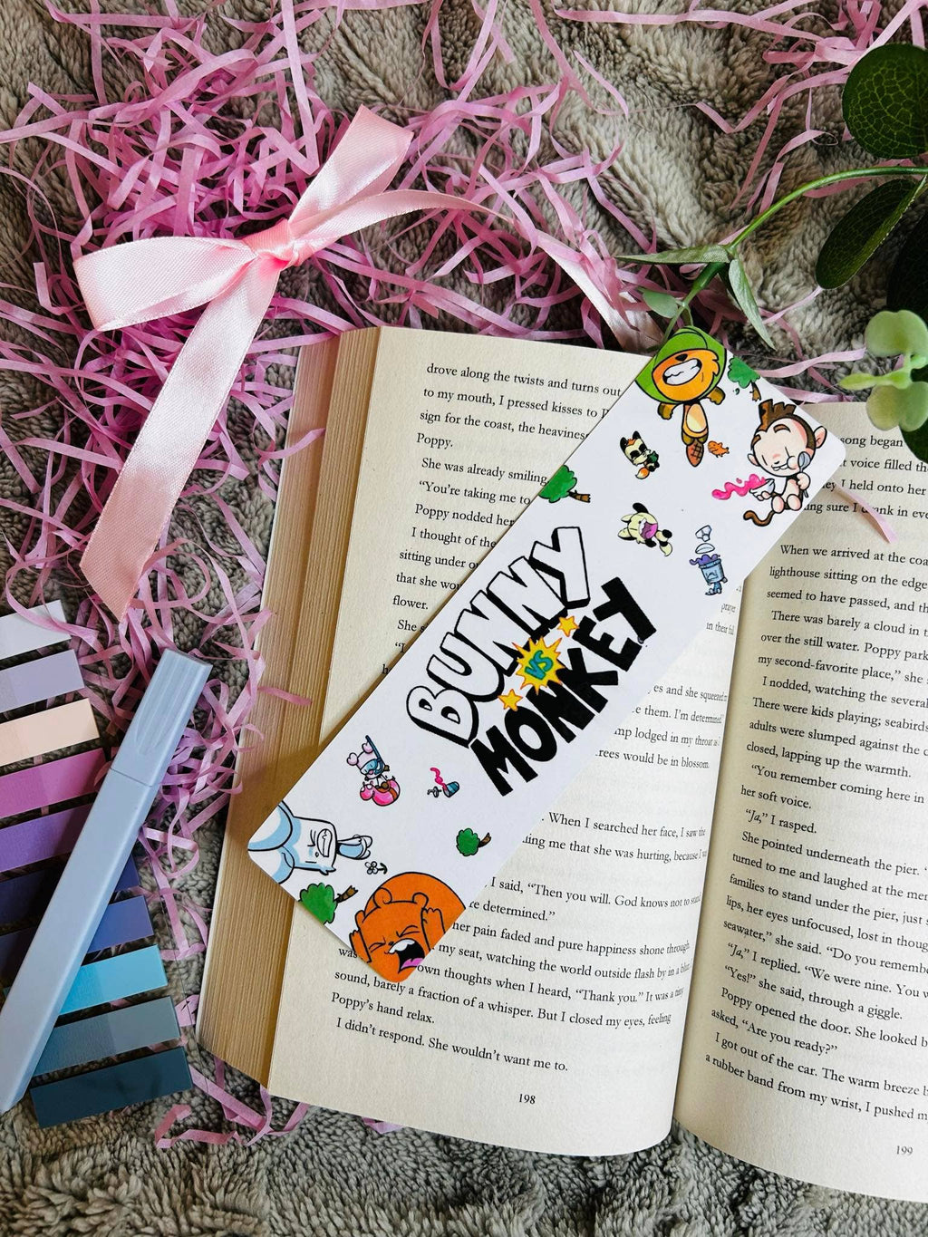 Bunny vs. Monkey Children’s Bookmark – Fun & Quirky Design