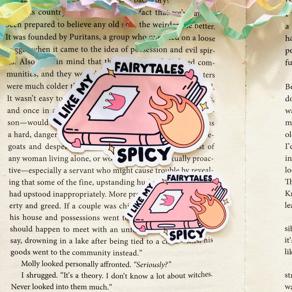 I Like My Fairytales Spicy -  Bookish Die Cut Sticker