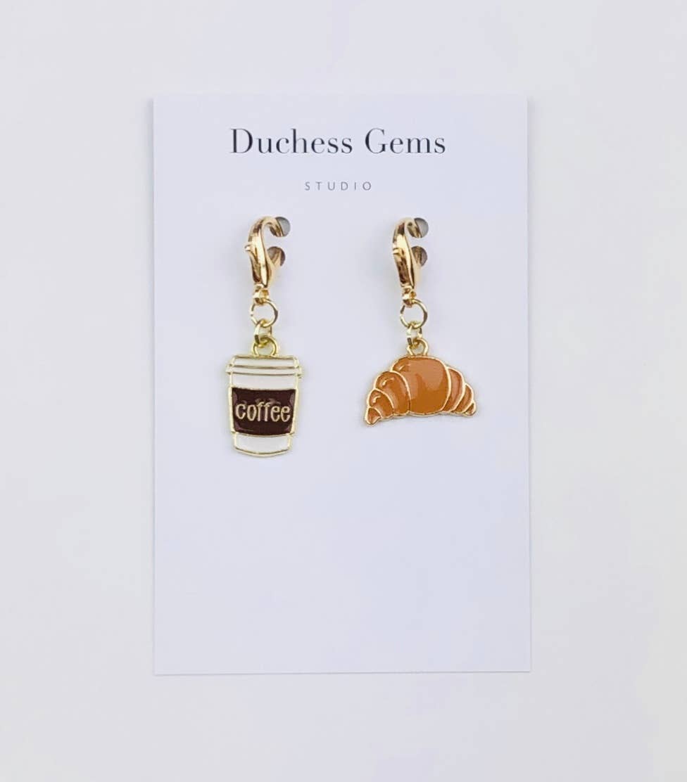 Coffee And Croissant Journal Charms, Breakfast Planner Charm