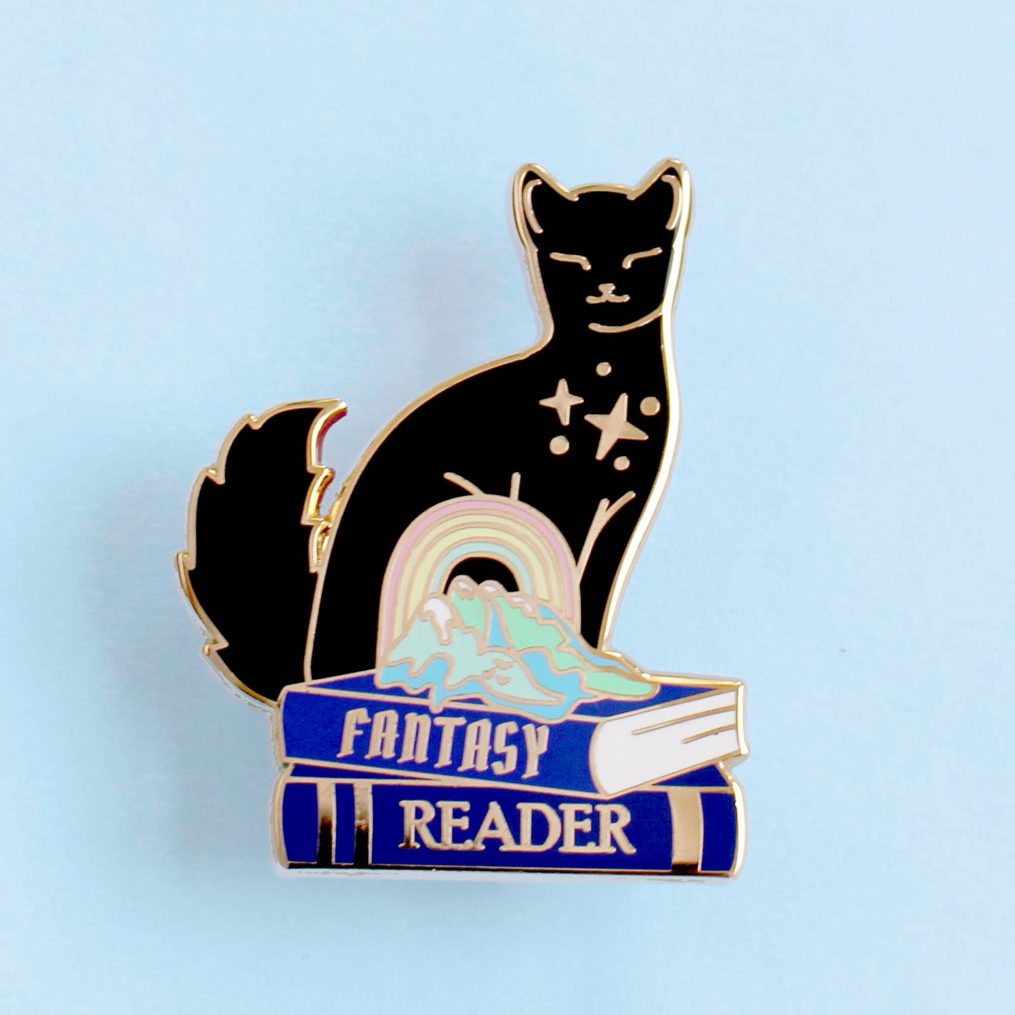 Fantasy Reader Cat - Enamel Pin