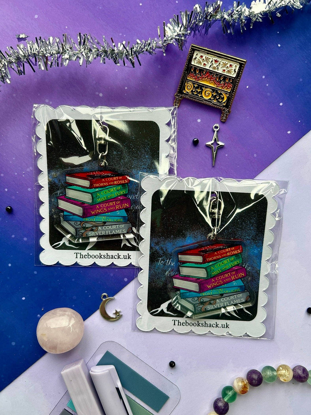 ACOTAR Bookstack Acrylic Keyring – Packaged & gift ready