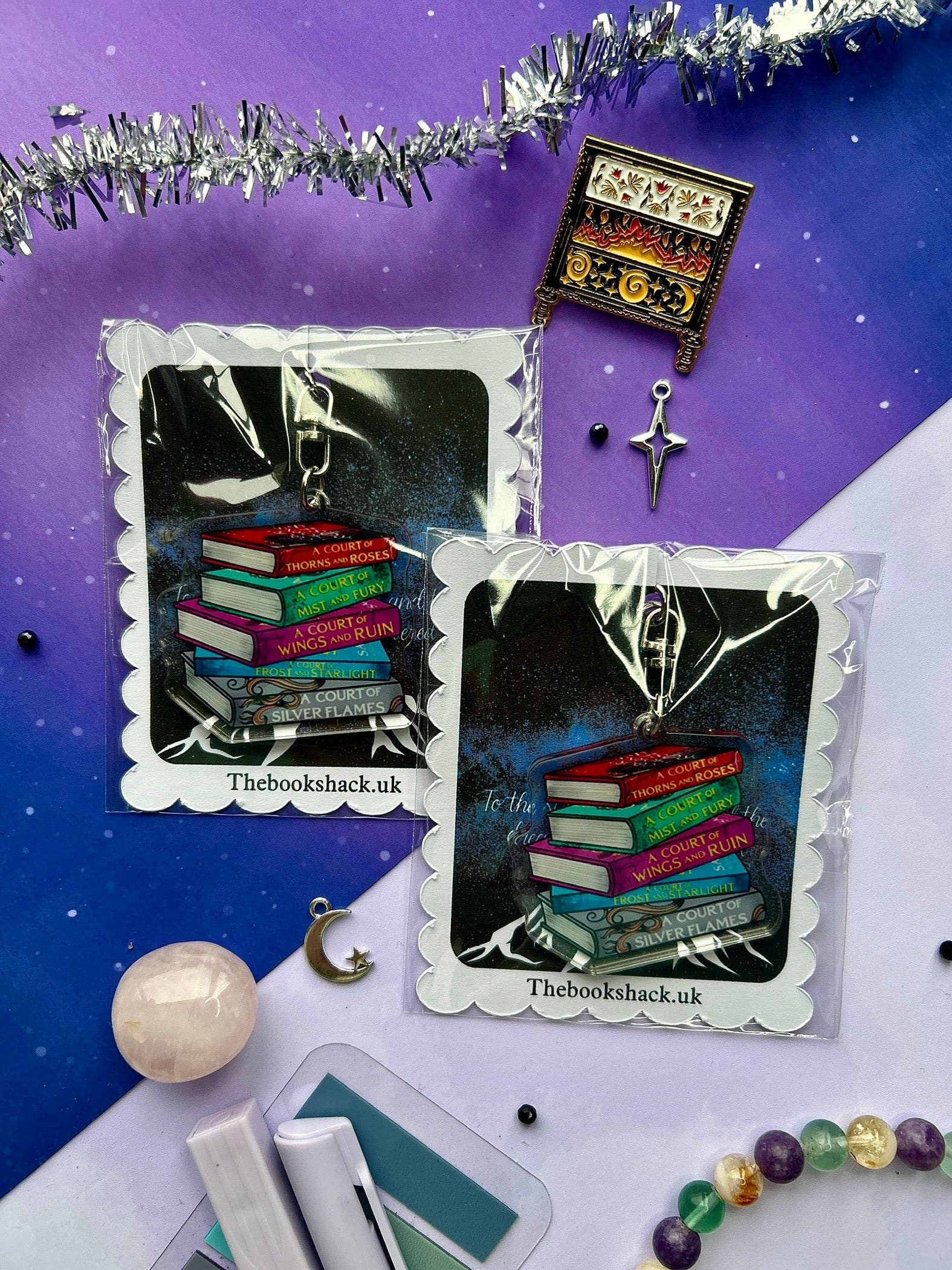 ACOTAR Bookstack Acrylic Keyring – Packaged & gift ready