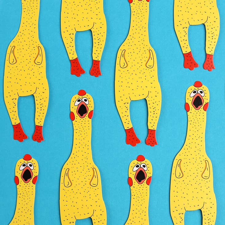 Rubber Chicken - Die Cut Bookmark