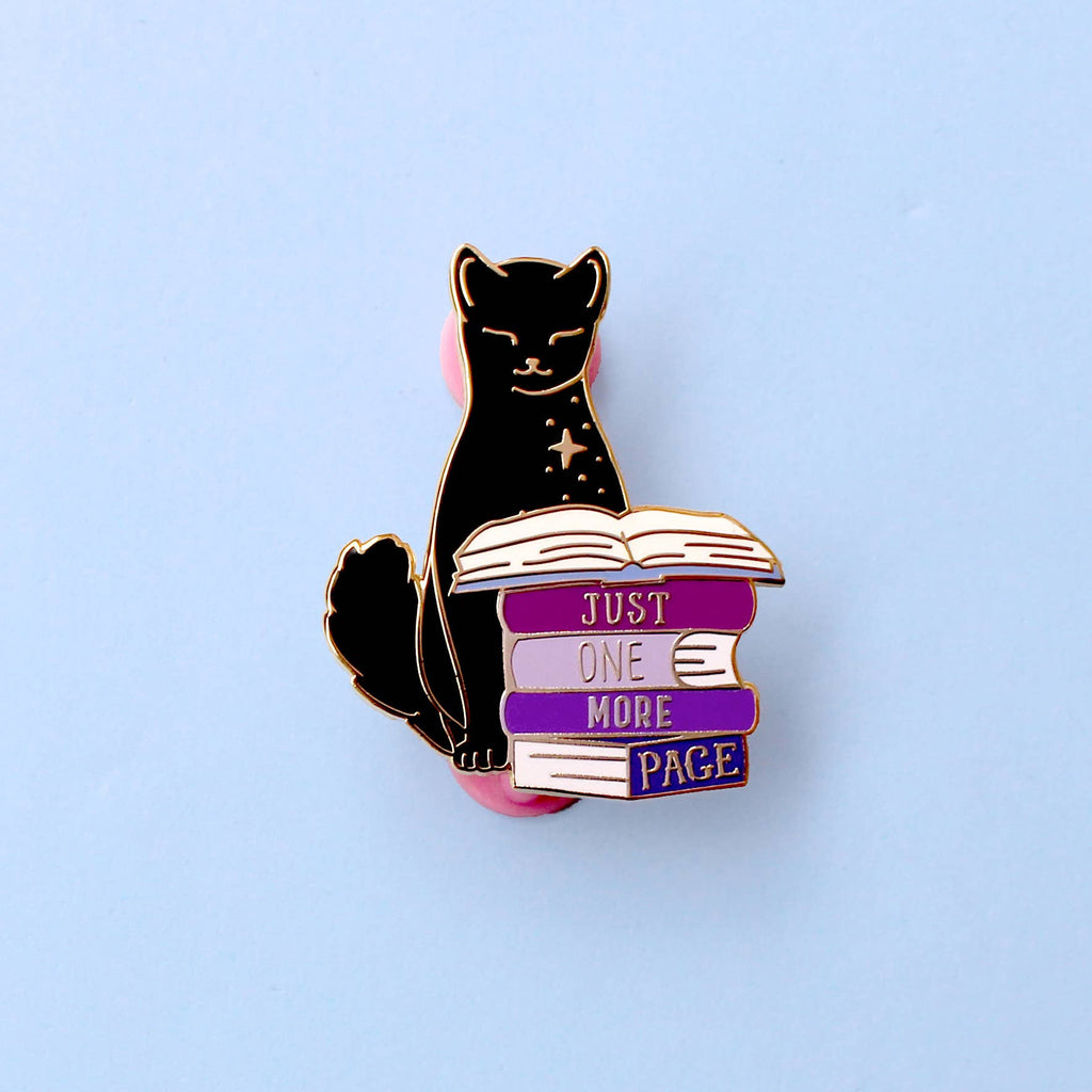 Just One More Page Book Cat - Enamel Pin
