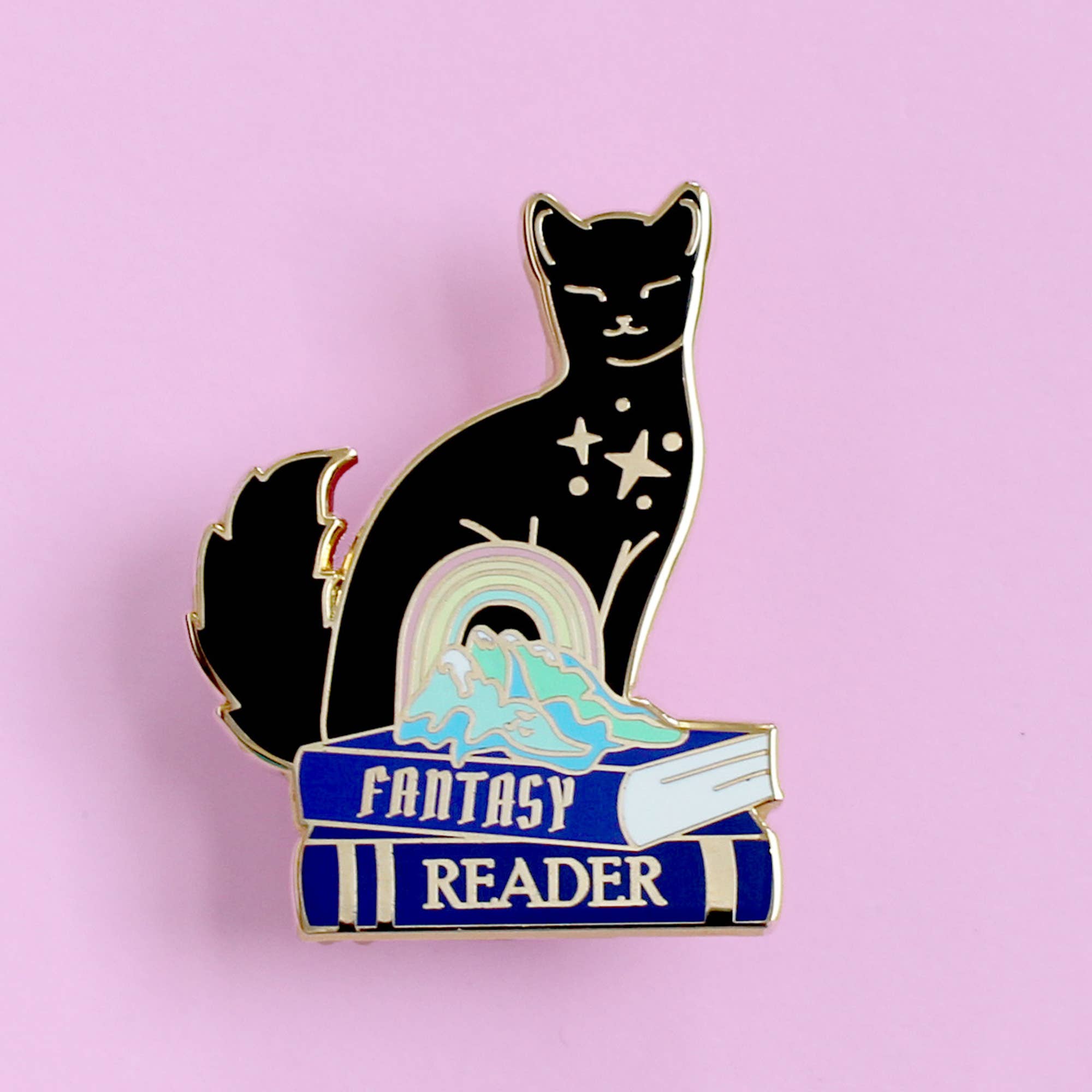 Fantasy Reader Cat - Enamel Pin