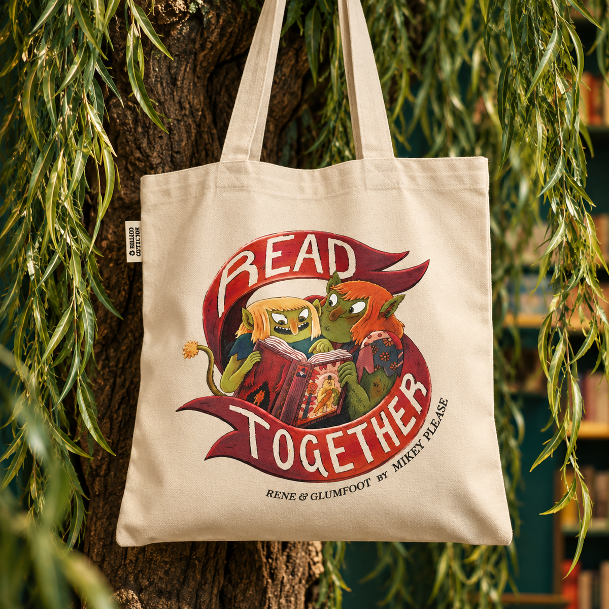 'Read Together' Tote Bag by Mikey Please